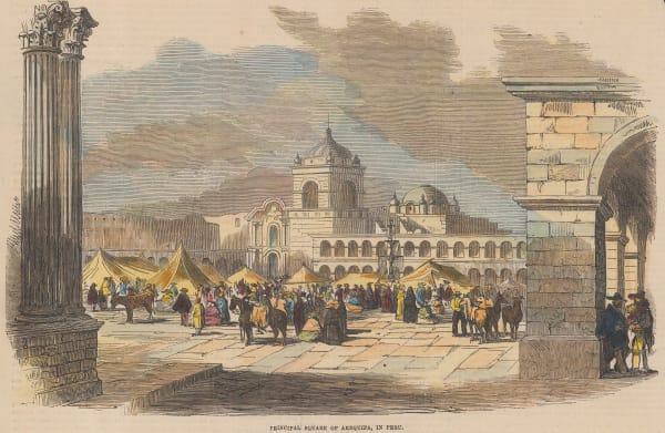 Illustrated London News (ILN), Peru - Arequipa, Plaza de Armas, 1855
