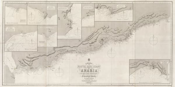 British Admiralty, Chart of the South East Coast of Arabia, 1865