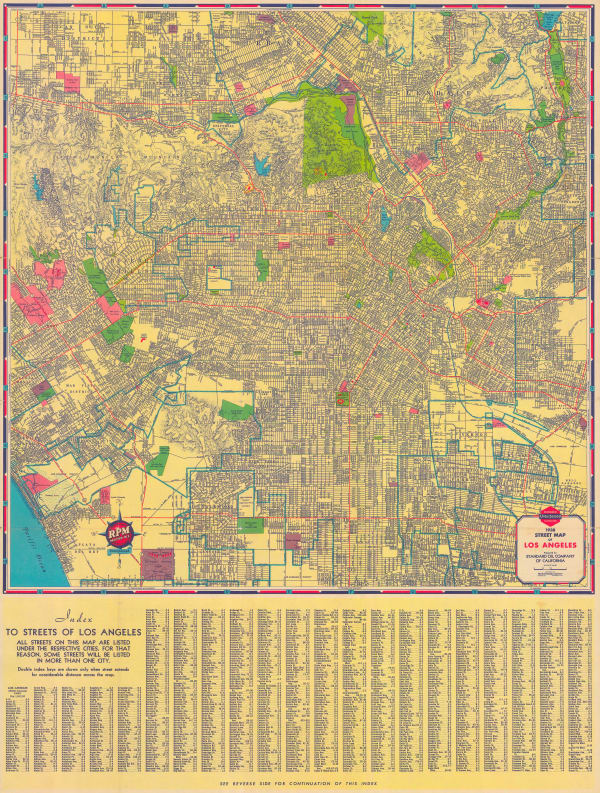 H. M. Gousha & Co, Street Map of Los Angeles, 1938