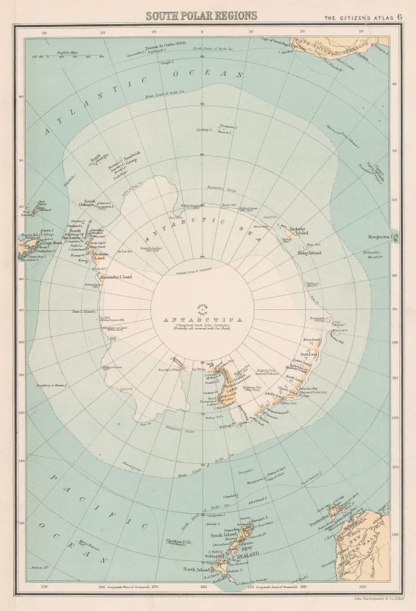 John Bartholomew & Co., South Polar Regions, 1900 (c.)