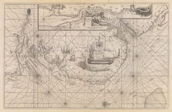 Capt. Greenvile Collins, Sea Chart of East Anglia from the Thames to the Humber, 1720 c.
