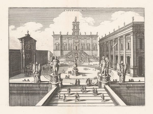 Matthäus Merian, Italy - Rome, Piazza del Campidoglio, 1646