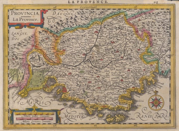 Mercator Hondius, Dutch Golden Age map of Provence, 1632
