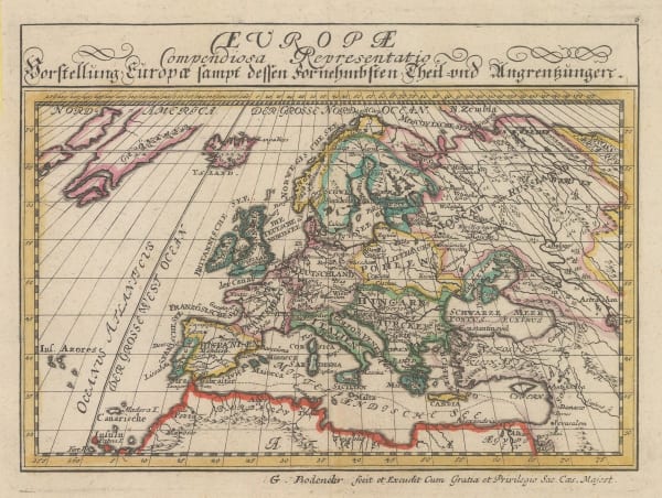 Gabriel Bodenehr, Europe, 1704