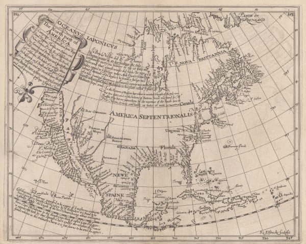 Henry Briggs, First English map of North America to show California as an island, 1625