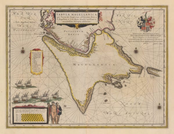 Willem & Jan Blaeu, Chart of the Magellan Straits, 1650 c.