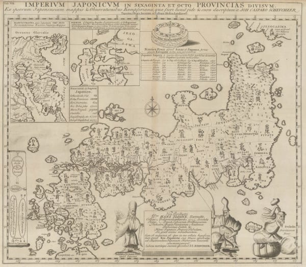 Engelbert Kaempfer, First edition of Kaempfer's seminal map of Japan, 1727