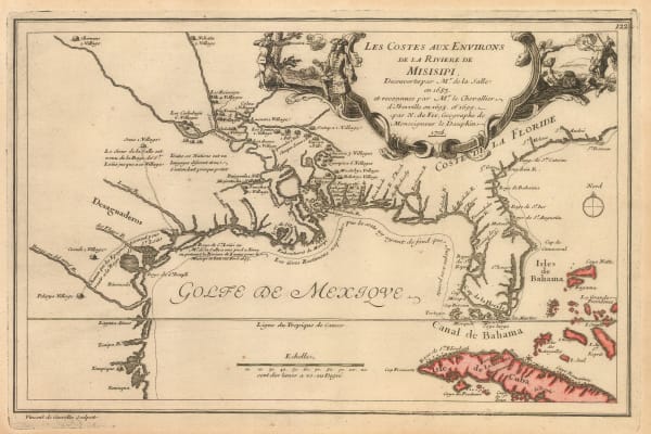 Nicolas de Fer, Mississippi River, Florida and the Gulf of Mexico, 1705