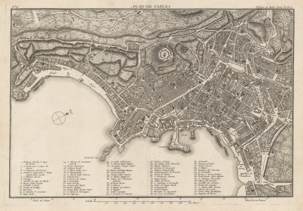 Voyage en Italie, City plan of Naples, 1800 c.