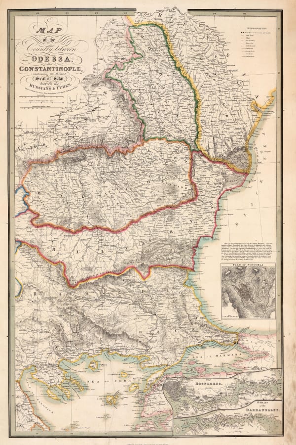 James Wyld, Map of the Country between Odessa and Constantinople embracing the present Seat of War between the Russians and Turks, 1877 c.