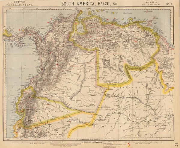 Letts & Son, Colombia and Venezuela, 1882