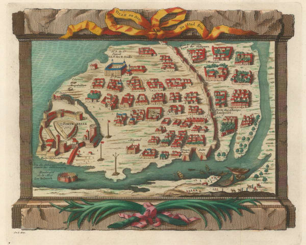 Jacob van der Schley, Bird's eye view of Diu, 1747