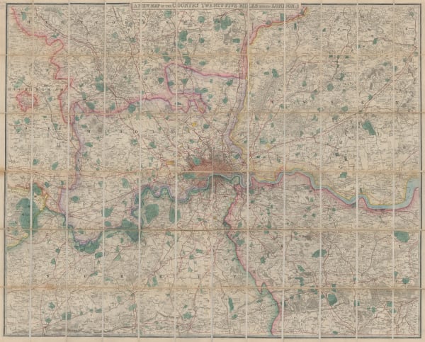 James Wyld, A New Map of the Country Twenty-Five Miles Round London, 1870 c.