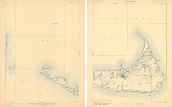 United States Geological Survey (USGS), Two-Sheet Chart of Nantucket, 1905