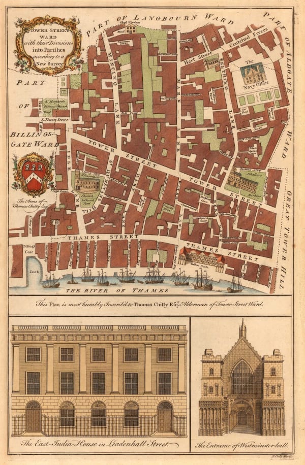 William Maitland, Tower Street Ward with their Divisions into Parishes according to a New Survey, 1756