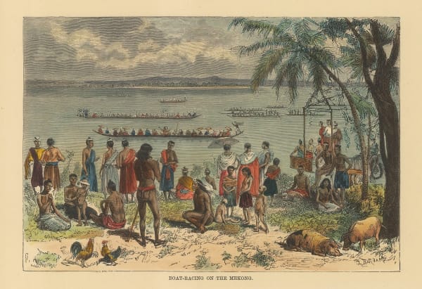 Jean Jacques Élisée Reclus, Cambodia - Pirogue Racing, 1894