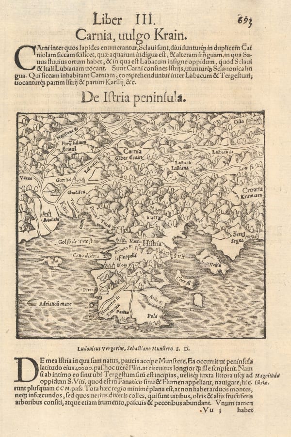 Sebastian Münster, Istrian Peninsula, Croatia, 1558