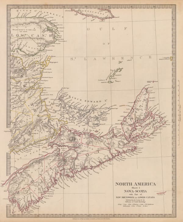 Society for the Diffusion of Useful Knowledge (SDUK), Nova-Scotia with Part of New Brunswick and East Canada, 1832