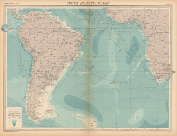 J.G. Bartholomew, South Atlantic Ocean, 1922