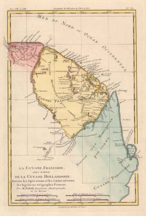 Rigobert Bonne, French Guyana, 1780 c.