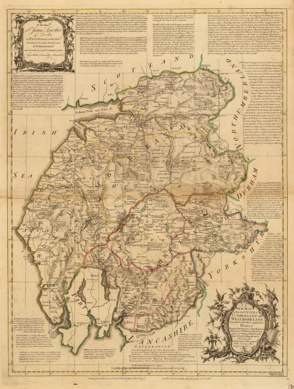 Emanuel Bowen, A New Map of the Counties of Cumberland and Westmoreland, 1760