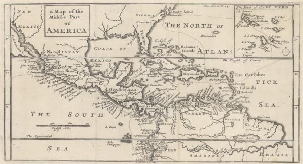 Herman Moll, Central America and the West Indies, 1729