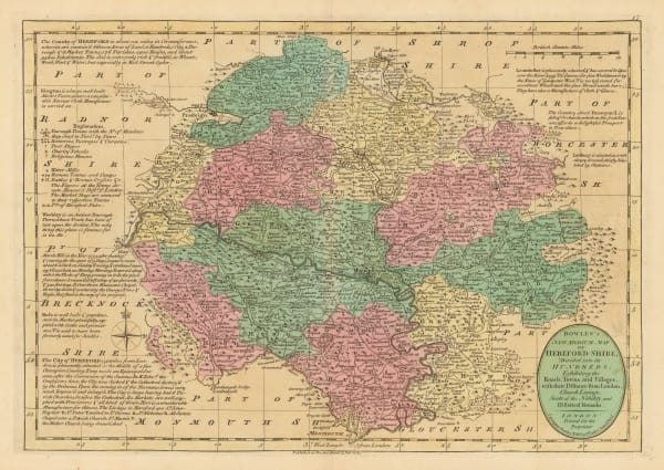 Carington Bowles, Bowles's New Medium map of Hereford Shire, 1785