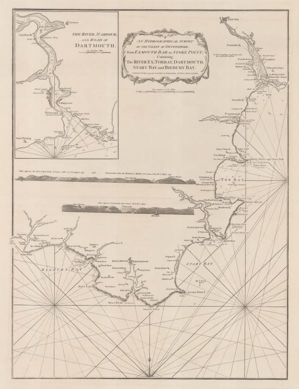 Laurie & Whittle, Sea Chart of the Devon Coast from Exmouth Bar to Stoke Point, 1794