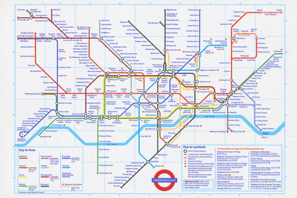 London Underground, London Underground Map, 1989