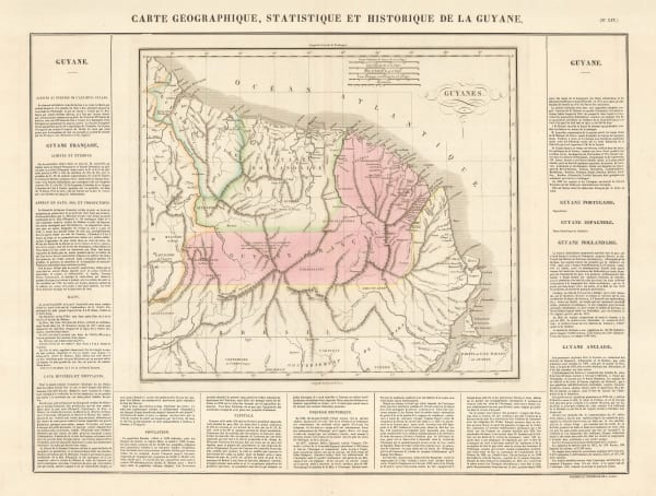 Jean Buchon, Geographical, Statistical, and Historical map of French Guiana, 1825
