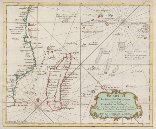 Jacques-Nicolas Bellin, Madagascar, South East Africa and western Indian Ocean, 1740