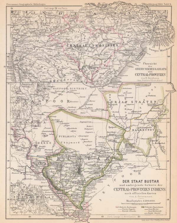 Justus Perthes, Bustar and the Central Provinces, 1864