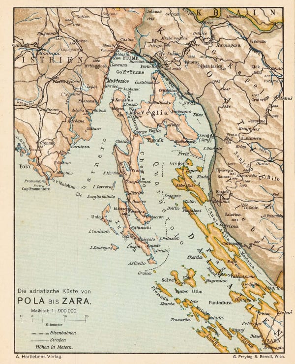 Adolf Hartleben, Adriatic Coast from Pula to Zadar, Croatia, 1913