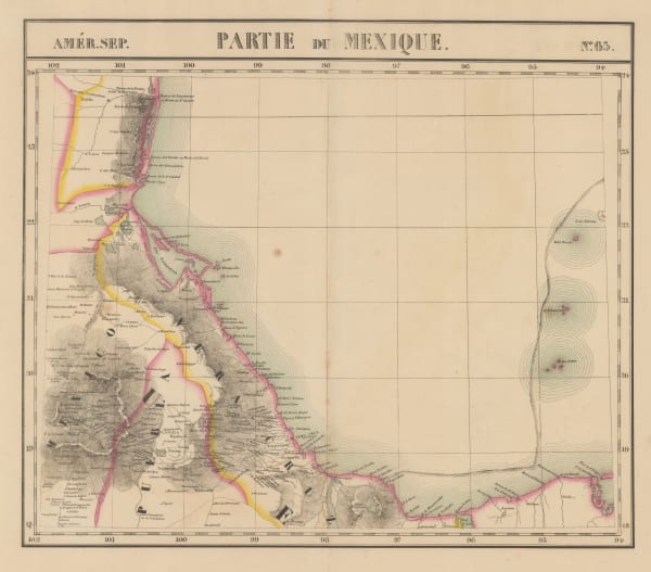 Philippe Vandermaelen, Mexico - Veracruz, Puebla & Tamaulipas, 1827