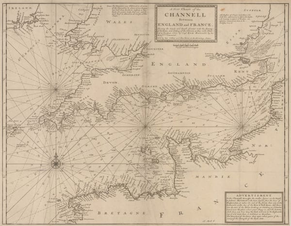 Herman Moll, A New Chart of the Channell between England and France, 1705 c.