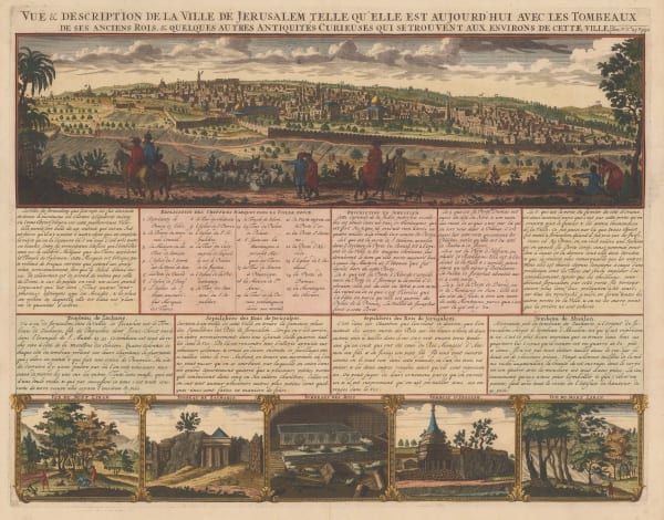 Henri Chatelain, Jerusalem - Panoramic view of Jerusalem, 1719