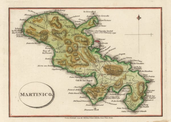 Joyce Gold, Miniature map of Martinique, 1805