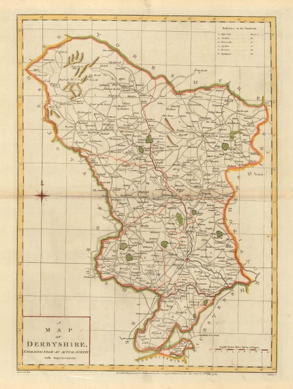 John Harrison, A Map of Derbyshire, 1789