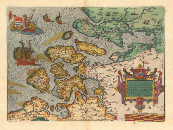 Abraham Ortelius, Zeeland with North Brabant and South Holland, 1592