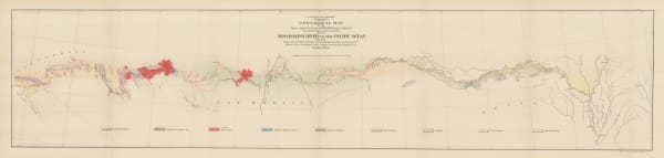 United States Pacific Railroad Expeditions (USPRR), Geological Map of the Mississippi River to the Pacific Ocean, 1855