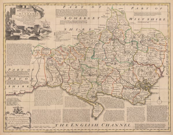 Emanuel Bowen & Thomas Kitchin, An Accurate Map of Dorset Shire Divided into its Hundreds, 1760 c.