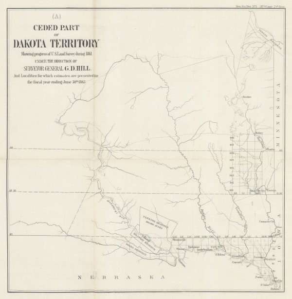US Government, Ceded Part of Dakota Territory, 1861