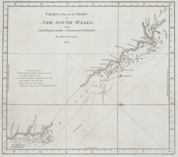 Capt. James Cook, Endeavour Strait to Cape Tribulation, Queensland, 1773