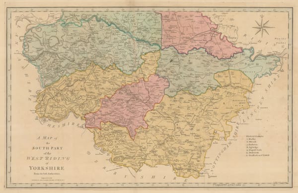 John Cary, A map of the South Part of the West Riding of Yorkshire from the best Authorities, 1805