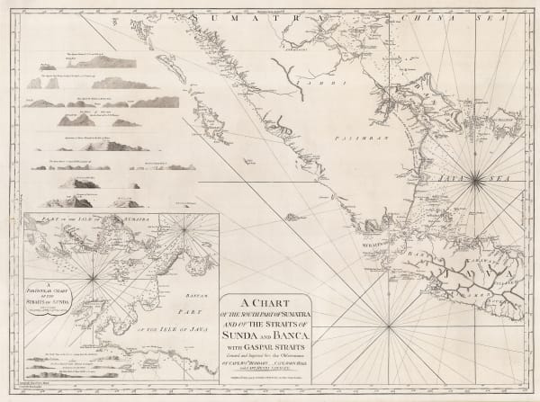 Laurie & Whittle, A Chart of the Southern Part of Sumatra and of the Straits of Sunda and Banca, 1794