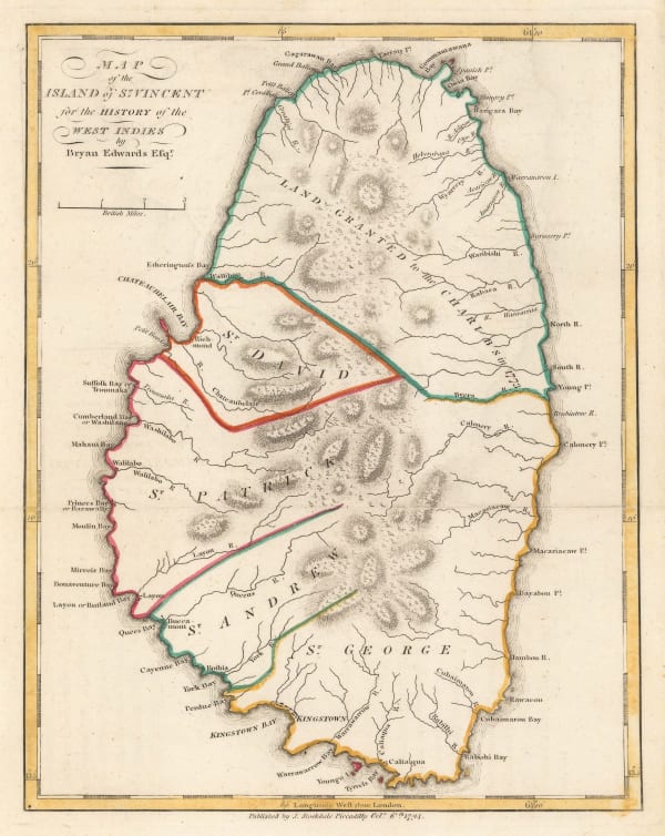 Bryan Edwards, Map of the Island of St. Vincent, 1794