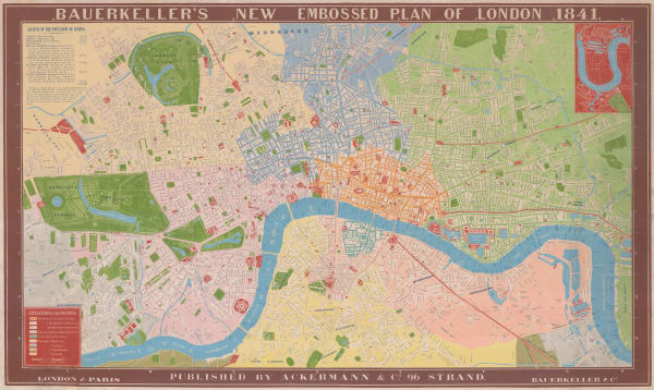 Georg Bauerkeller, Bauerkeller's New Embossed Plan of London, 1841