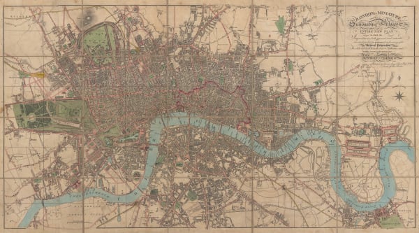 Edward Mogg, London in Miniature with Surrounding Villages, 1844