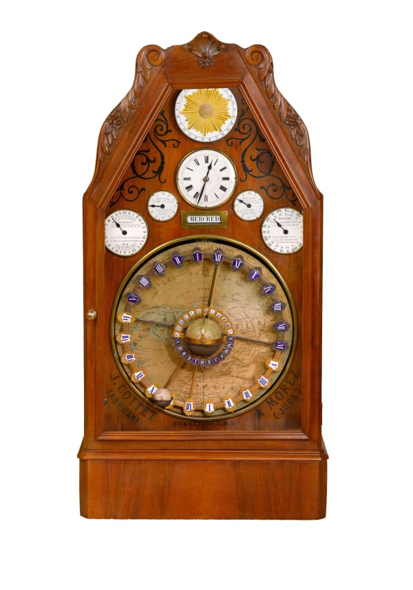 J. Cottet, Franche Comté Rosewood Table Clock, 1880 c.