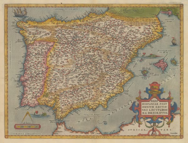 Abraham Ortelius, Spain and Portugal, 1584